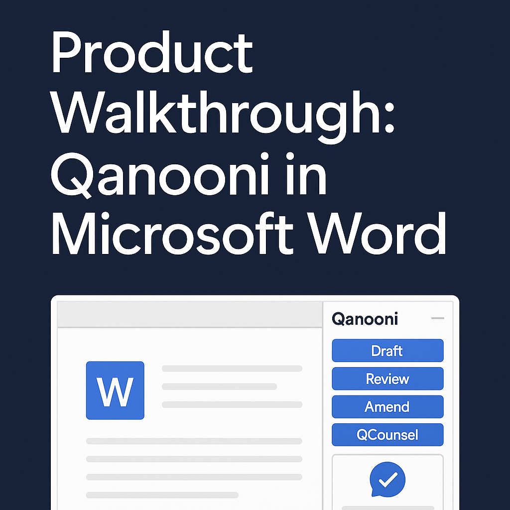 Product Walkthrough: Qanooni AI Contract Drafting Word Plugin