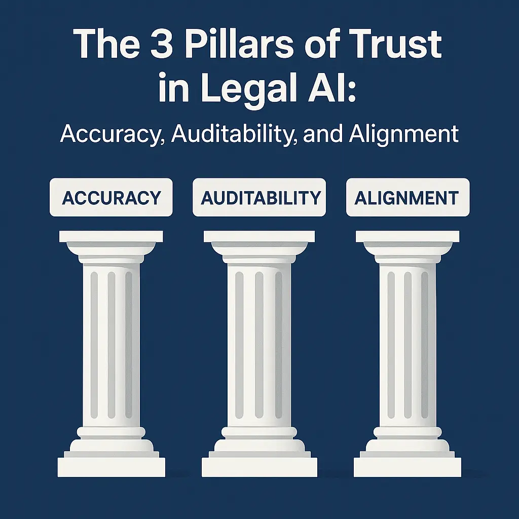 The 3 Pillars of Trust in Legal AI: Accuracy, Auditability, and Alignment