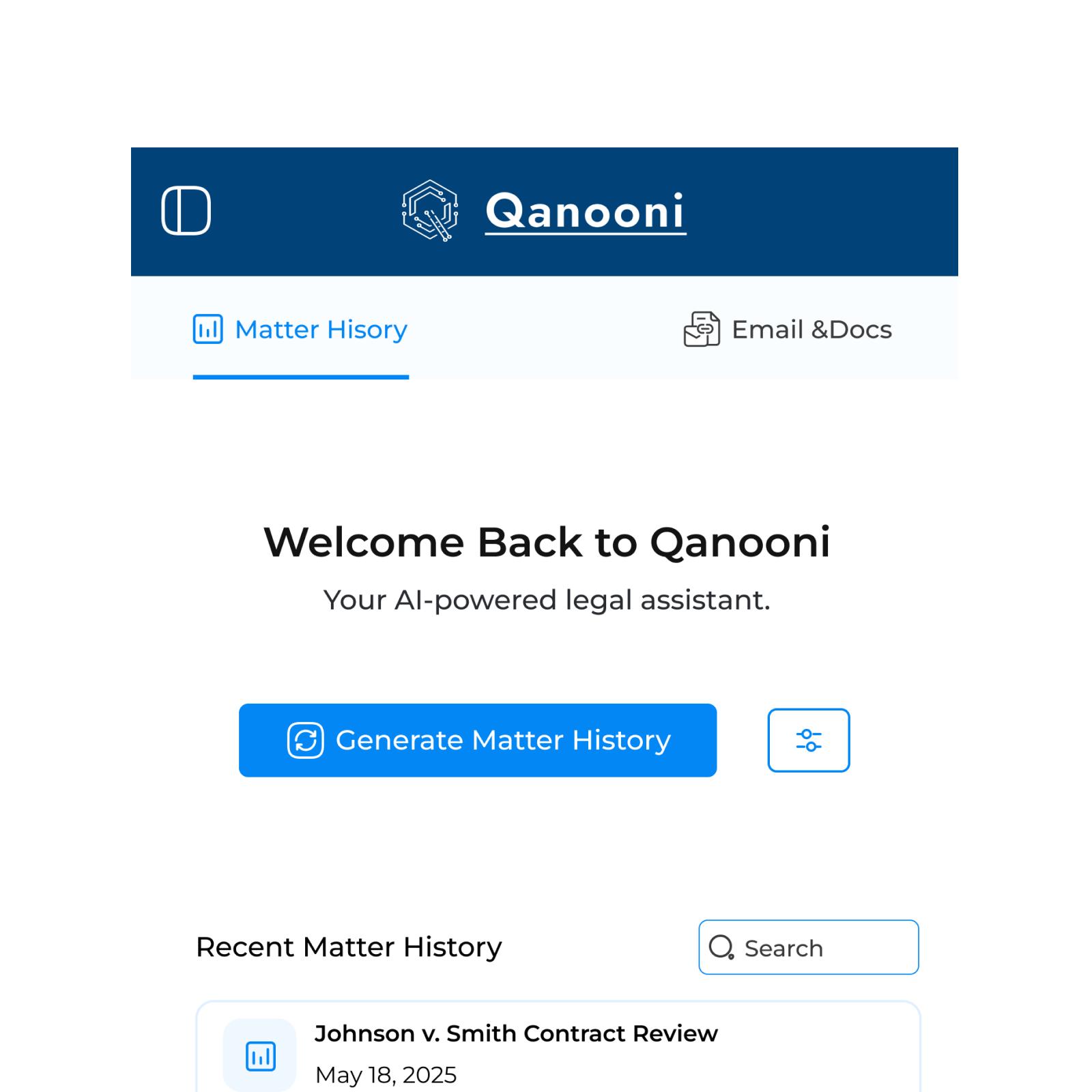 Matter History Interface